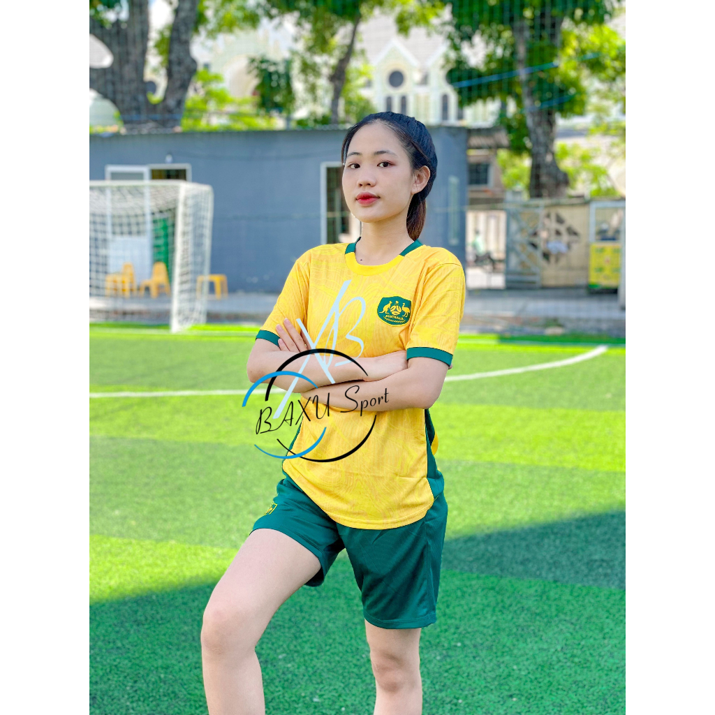 ÁO BÓNG ĐÁ ĐỘI TUYỂN ÚC THUN MÈ 2024 - BỘ QUẦN ÁO BÓNG ĐÁ TUYỂN ÚC VÀNG MẪU THẬT 2024 #BAXUSPORT