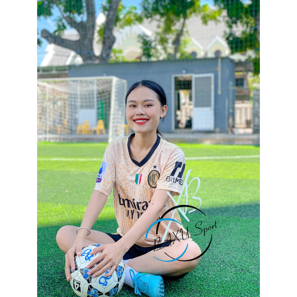 ÁO BÓNG ĐÁ CLB AC MILAN VÀNG ĐỒNG 2024 - BỘ QUẦN ÁO BÓNG ĐÁ AC MILAN THUN LẠNH MẪU THẬT #BAXUSPORT