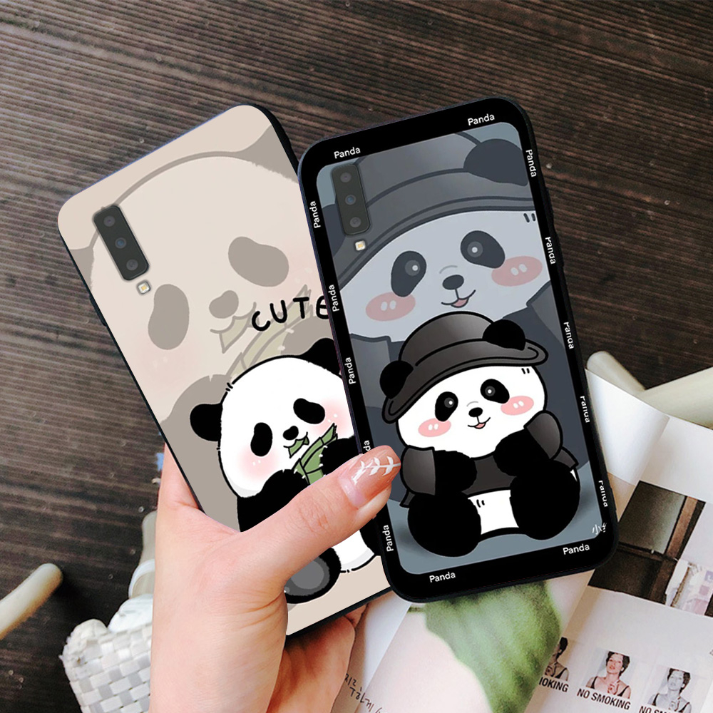 Ốp lưng Samsung a7 2018 / ss a9 2018 in hình gấu trúc cute dễ thương