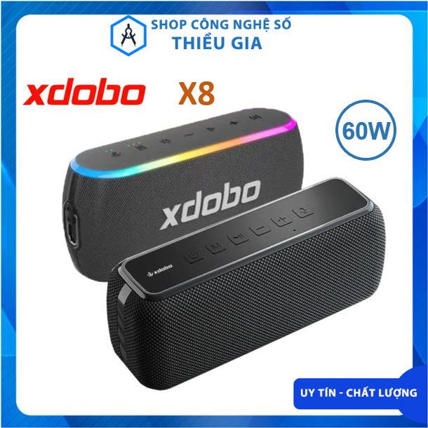 Loa Bluetooth Xdobo X8 III Công Suất 60W Tích Hợp Power Bank Chống Nước IPX7 Hỗ Trợ Thẻ TF, DSP, TWS, Dải Led RGB