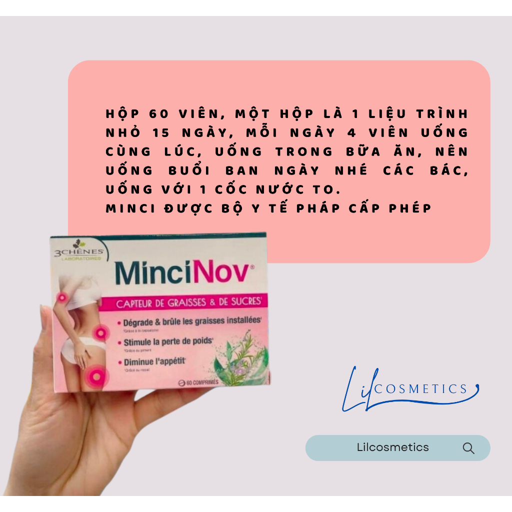 Viên giảm mỡ Minci Nov Pháp Mẫu mới 2023 CHÍNH HÃNG