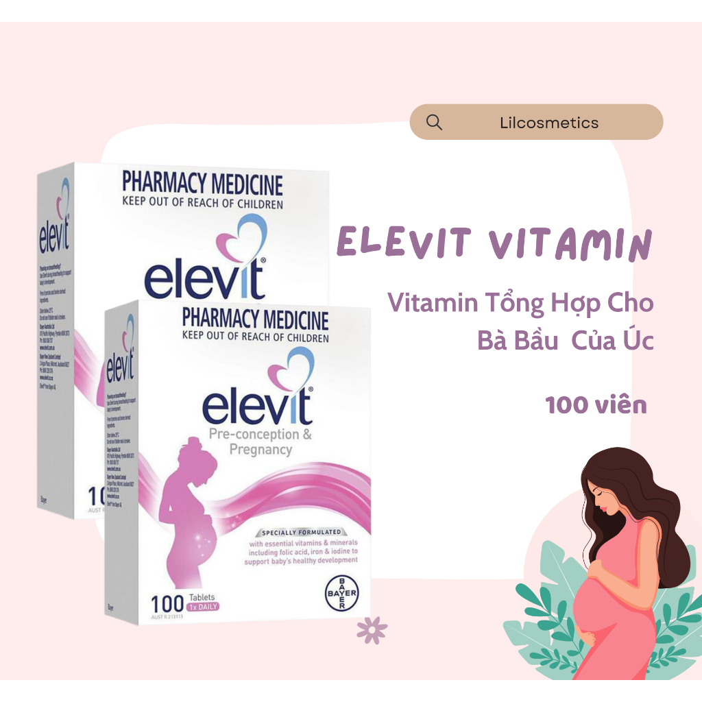 [Date 2025] Vitamin Bầu Úc Tổng Hợp ELEVIT 100 Viên - Vitamin & Thực phẩm bổ sung cho mẹ