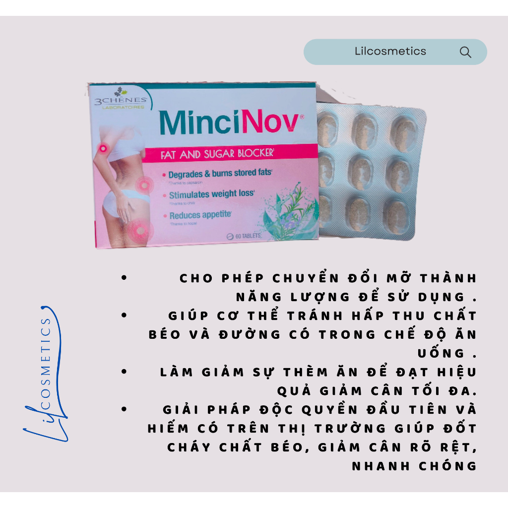 Viên giảm mỡ Minci Nov Pháp Mẫu mới 2023 CHÍNH HÃNG