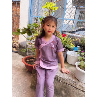 Đồ lam đi chùa mẫu tim phối bé