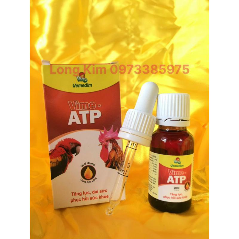 Vime ATP drop cung cấp vitamin tăng lực cho gà đá, chim gà cảnh, chai 20ml