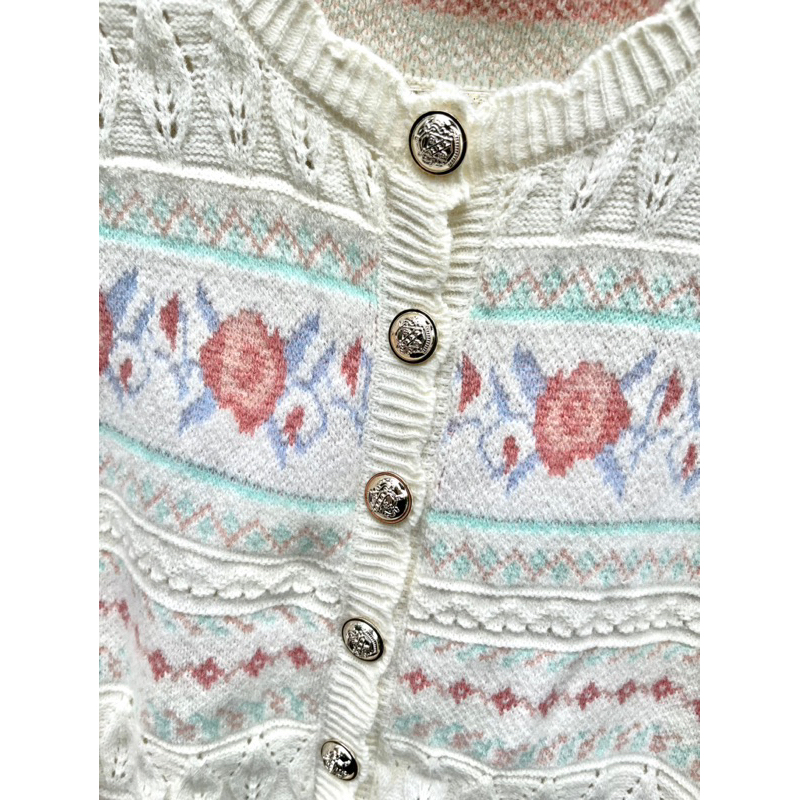 Áo cardigan hoạ tiết