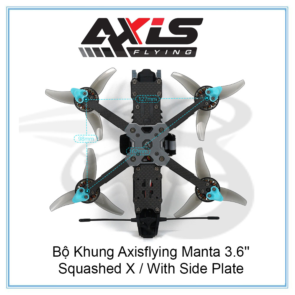 Bộ Khung Axisflying Manta 3.6''/ Squashed X / With Side Plate chính hãng
