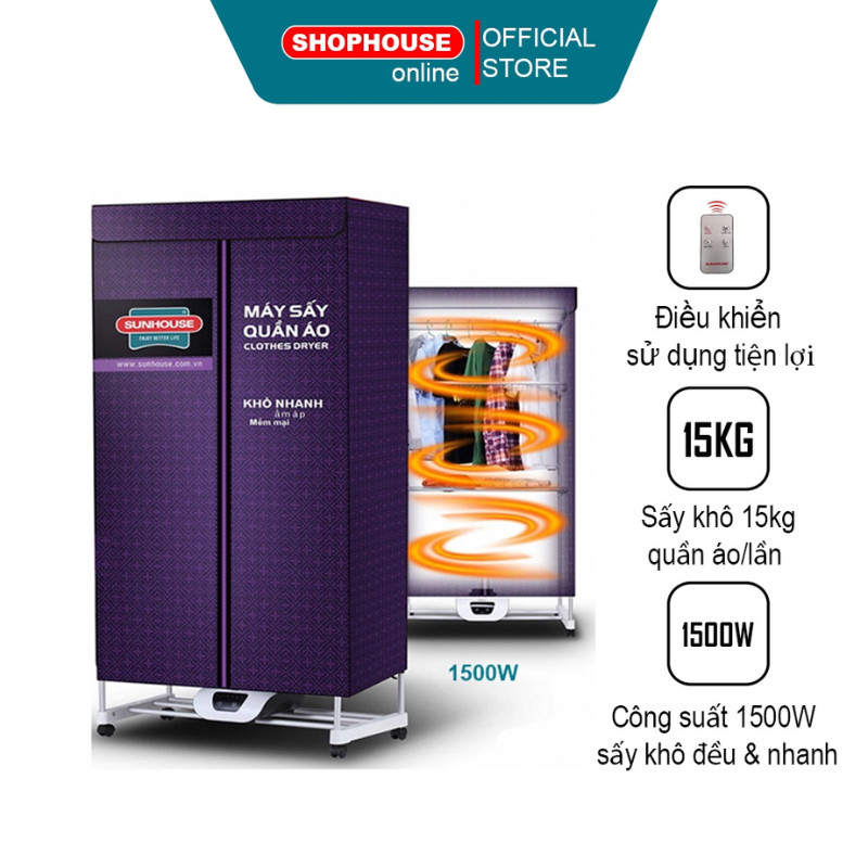 Tủ sấy quần áo Sunhouse SHD2707, Hàng chính hãng bảo hành 12 tháng