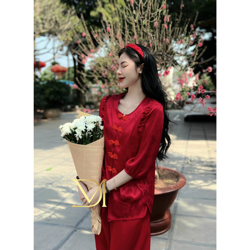 Bộ Đi Lễ Chùa, Pháp Phục Nữ Lụa Bà Ba Túi Tiền Vai Bèo Cao Cấp 6 Màu