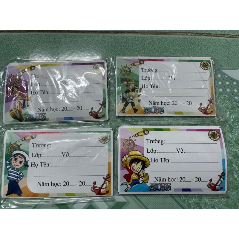 Nhãn vở có keo dán sẵn tập 10 cái hình dễ thương