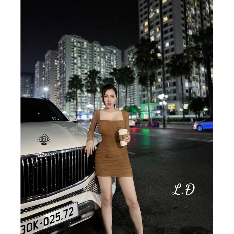 Váy body lưới nhún siêu đẹp