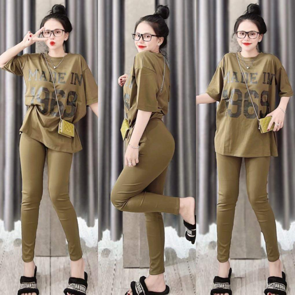 Đồ Bộ Nữ Set Bộ Dài Cotton Áo In Số Bigszie Mặc Nhà