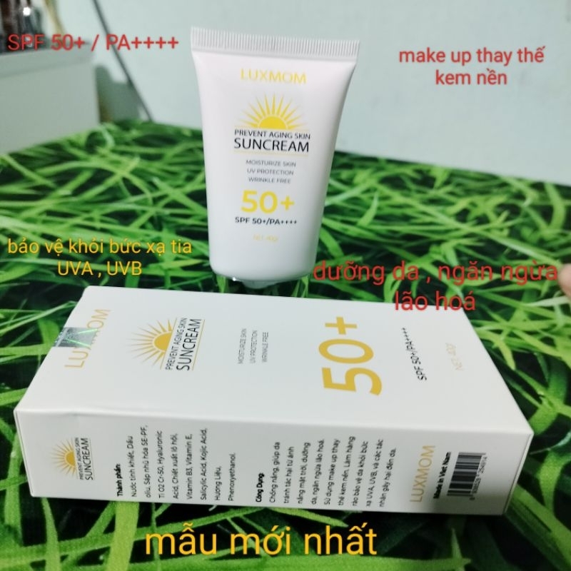 Kem Chống Nắng Luxmom An Toàn Cho Làn Da Mẹ Bầu Và Sau Sinh SPF 50 PA+++ SPF 50+