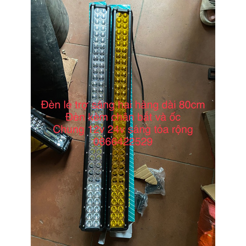 đèn led trợ sáng hai hàng dài 80cm đèn trợ sáng cho ô tô, máy công trình,tàu thuyền 12v 24v mắt sâu sáng rộng run lai