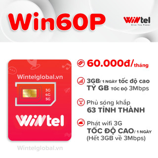SIM WINTEL DATA KHÔNG GIỚI HẠN [Miễn phí tháng đầu], Sim Wintel 4G VINAPHONE, Sim VINAPHONE WIN60 WIN89