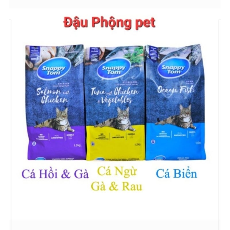 Hạt SnappyTom cho mèo, Hạt cho mèo Snappy Tom mix Cá sấy