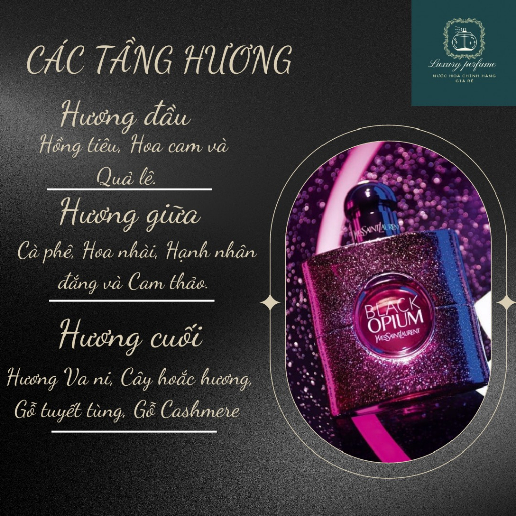 Nước Hoa Nữ | 10ml YSL Black Opium - Chính hãng - Ngọt ngào, Quyến rũ, Nổi bật, Bí ẩn | Luxury Perfume