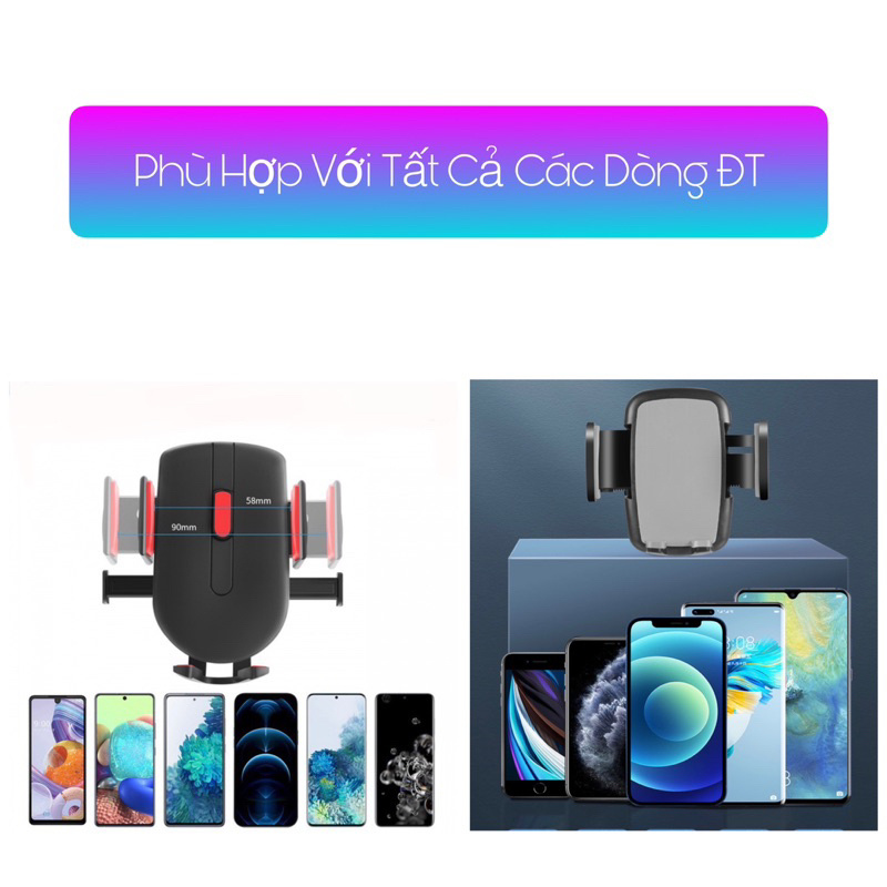 Giá đỡ kẹp điện thoại dùng trên ô tô xe hơi xoay 360 độ gắn taplo và kính xe