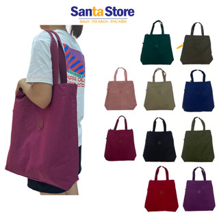 Túi tote có khóa kéo KIPLING túi vải canvas đeo vai đi học đựng đồ đa năng có ngăn phụ bên trong SANTA STORE