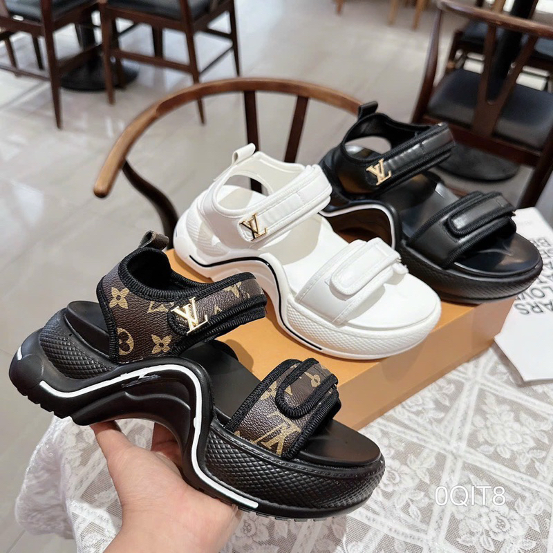 Sandal Bánh Mì Đế Thô 2 Quai Dán Cao Cấp Sang Đẹp