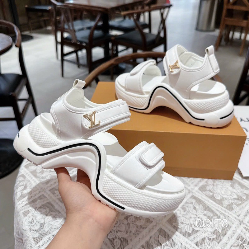 Sandal Bánh Mì Đế Thô 2 Quai Dán Cao Cấp Sang Đẹp