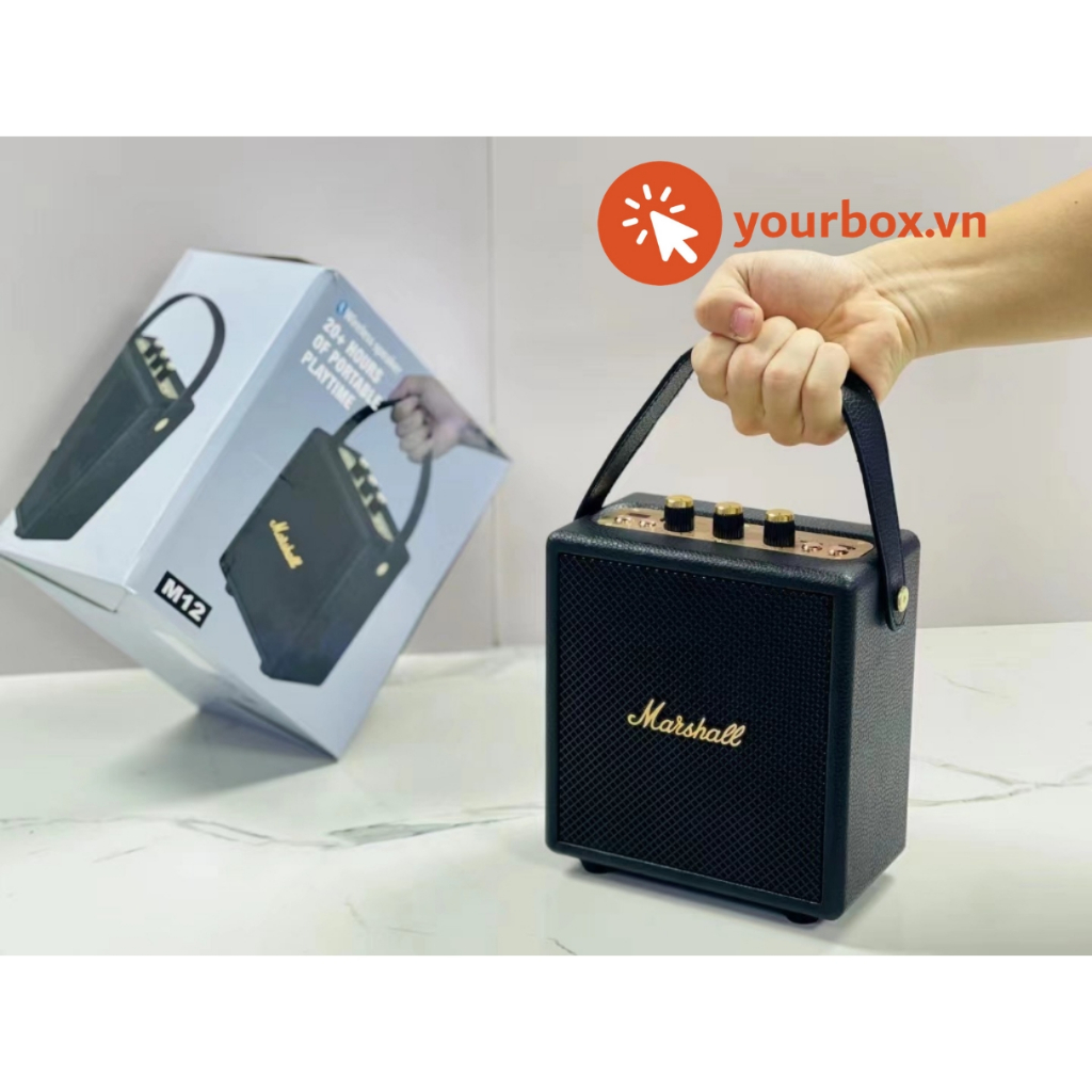 Loa bluetooth di động Marshall Stockwell M12 - Loa không dây,bản cao cấp có dây xách,âm thanh hay,full box - Yourbox.vn