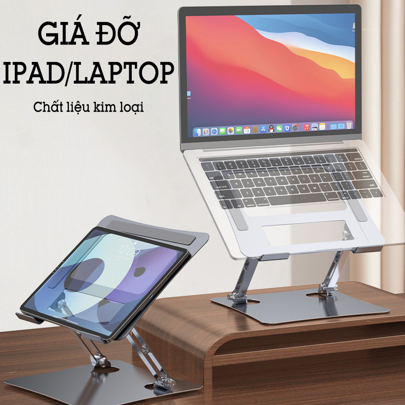 Giá Đỡ Laptop Chân Đế Máy Tính Có Thể Điều Chỉnh Chiều Cao, Chất Liệu Kim Loại Có Thể Gấp Gọn JT15