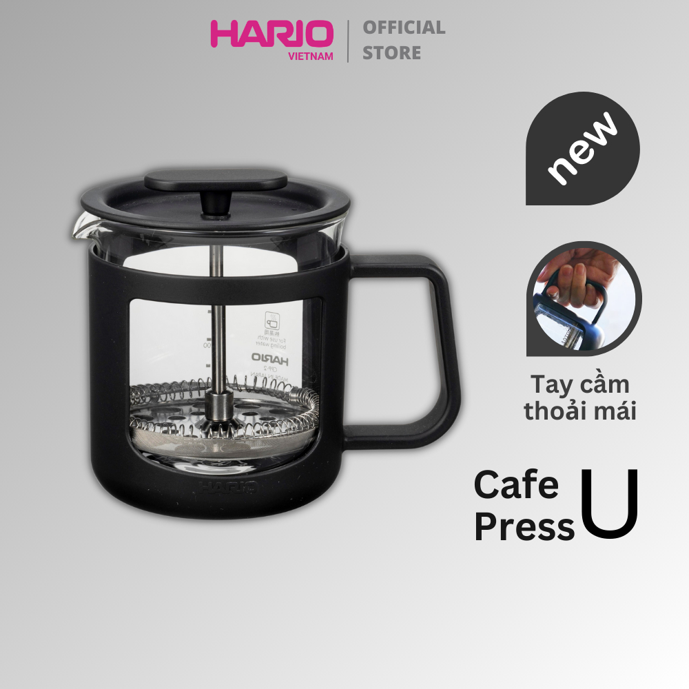 Bình pha cà phê French Press Hario Cafe Press U CPU-2-B 300ml (pha trà, cà phê kiểu Pháp)