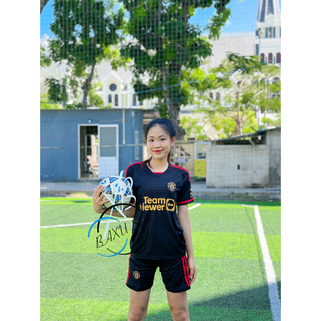 ÁO BÓNG ĐÁ CLB MANU ĐEN 2024 - BỘ QUẦN ÁO BÓNG ĐÁCLB MANU ĐEN MỚI MẪU THẬT #BAXUSPORT