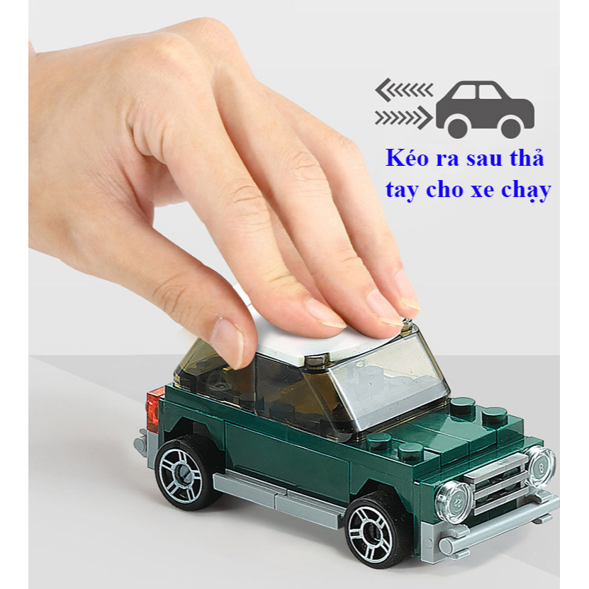 Đồ chơi lắp ráp có chức năng xe chạy bánh đà