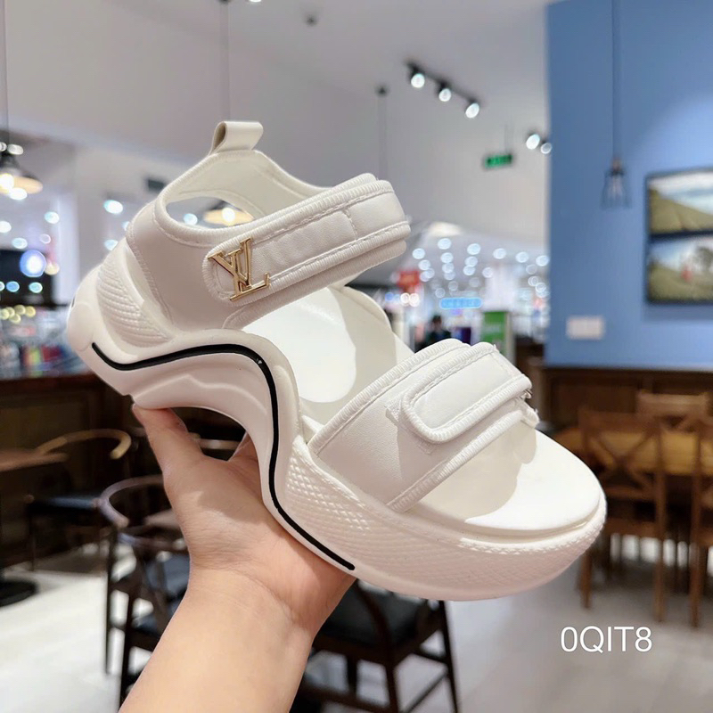 Sandal Bánh Mì Đế Thô 2 Quai Dán Cao Cấp Sang Đẹp