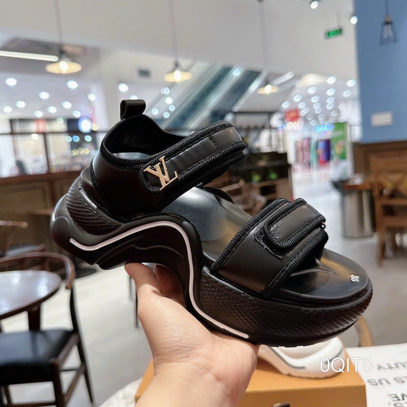 Sandal Bánh Mì Đế Thô 2 Quai Dán Cao Cấp Sang Đẹp