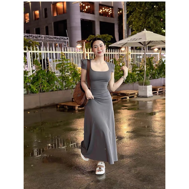 Váy thun ôm body dáng dài