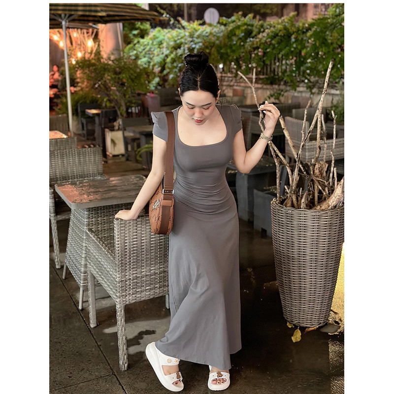 Váy thun ôm body dáng dài