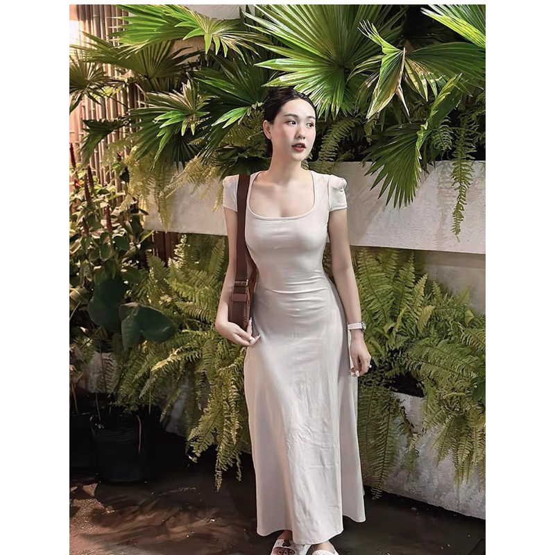 Váy thun ôm body dáng dài