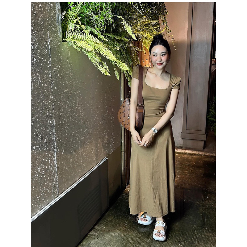 Váy thun ôm body dáng dài