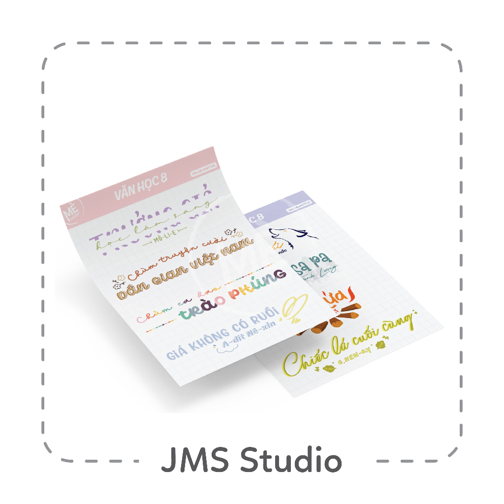 STICKER TỰA BÀI VĂN HỌC 8 CHƯƠNG TRÌNH KẾT NỐI TRI THỨC