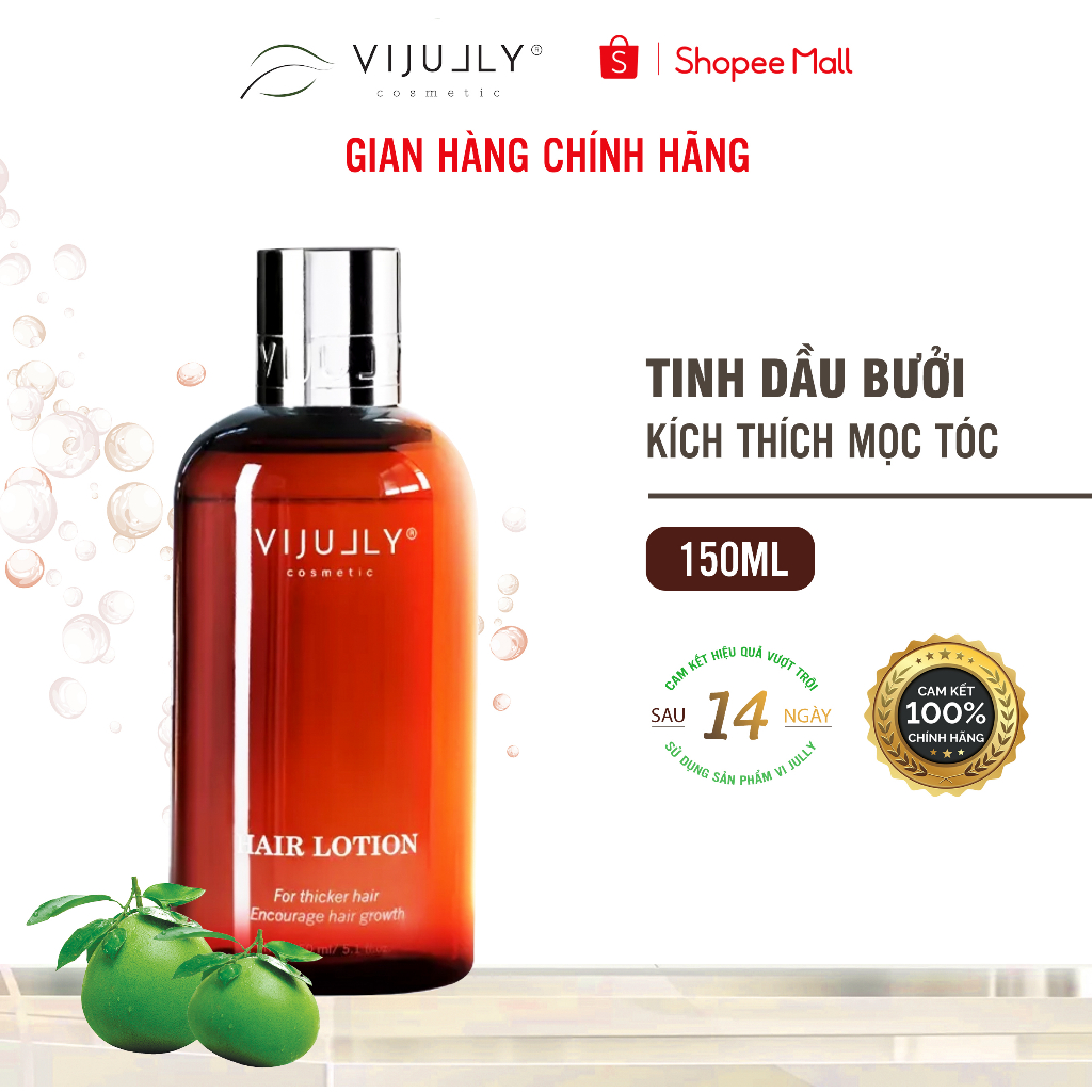 Tinh Dầu Bưởi ViJully [GIẢM RỤNG 100%] Xịt Bưởi ViJully Chính Hãng - Kích Mọc Tóc - Dưỡng Tóc Dài Nhanh 150ml