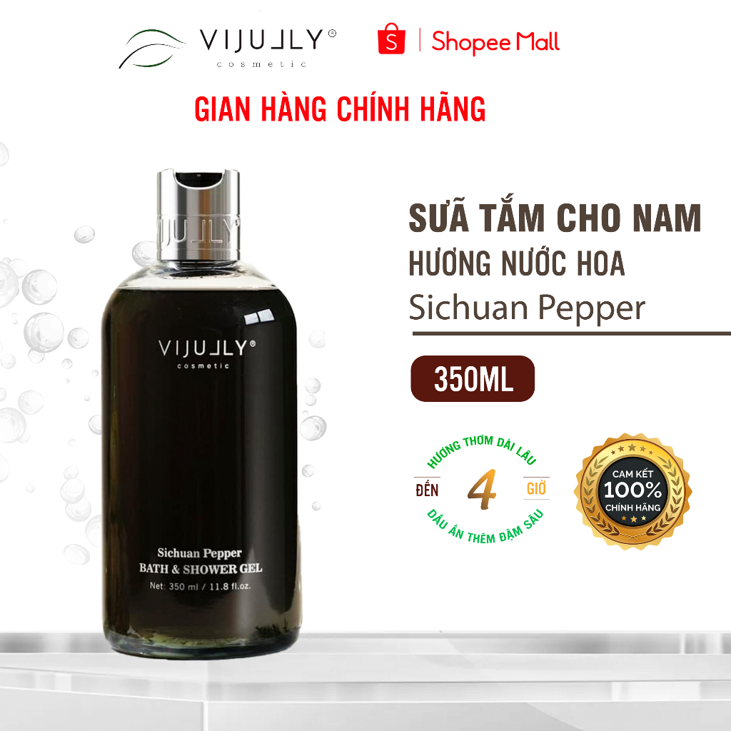 Sữa tắm Vi Jully Dưỡng da hương thơm nước hoa dành cho Nam - 350ml (Sichuan Pepper)