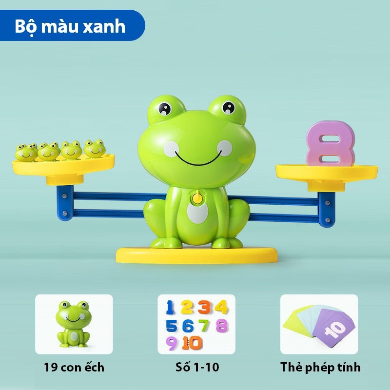 Đồ Chơi Ếch xanh Cân Bằng, Giáo Dục Sớm Toán Học, Phát Triển Trí Tuệ, Kỹ Năng Sớm Cho Bé Từ 3 tuổi