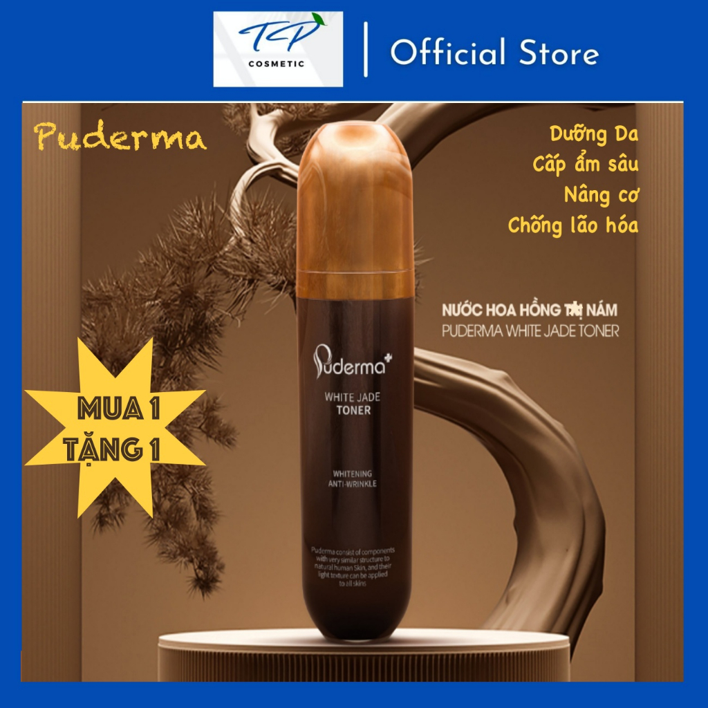 Nước hoa hồng hỗ trợ mờ nám Puderma White Jade Toner 100 ml: Cấp ẩm, mờ vết thâm, sạm, nám, tàn nhang