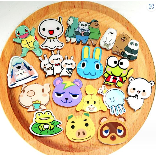 Set 5 Pin cài balo, túi xách, huy hiệu cài áo, phụ kiện trang trí balo siêu đáng yêu