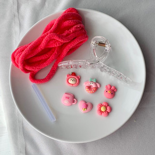  Set Nguyên Liệu Tự Làm Kẹp Tóc Bằng Len Nhung Dễ Thương | Charm Kẹp Tóc Mix