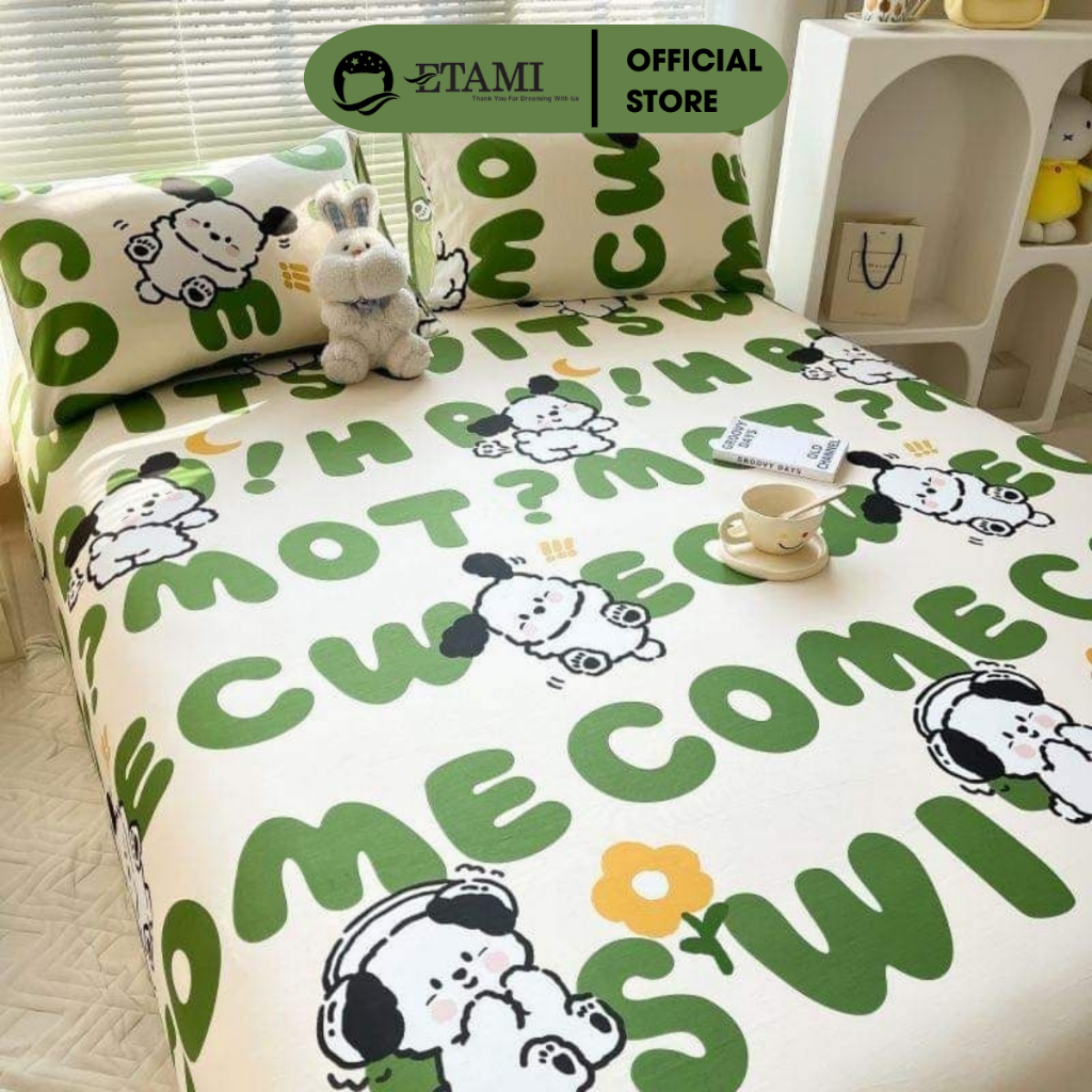 Bộ ga giường cotton poly 3 món nhiều mẫu ga trải giường + 2 vỏ gối nằm hàng loại 1 được chọn màu