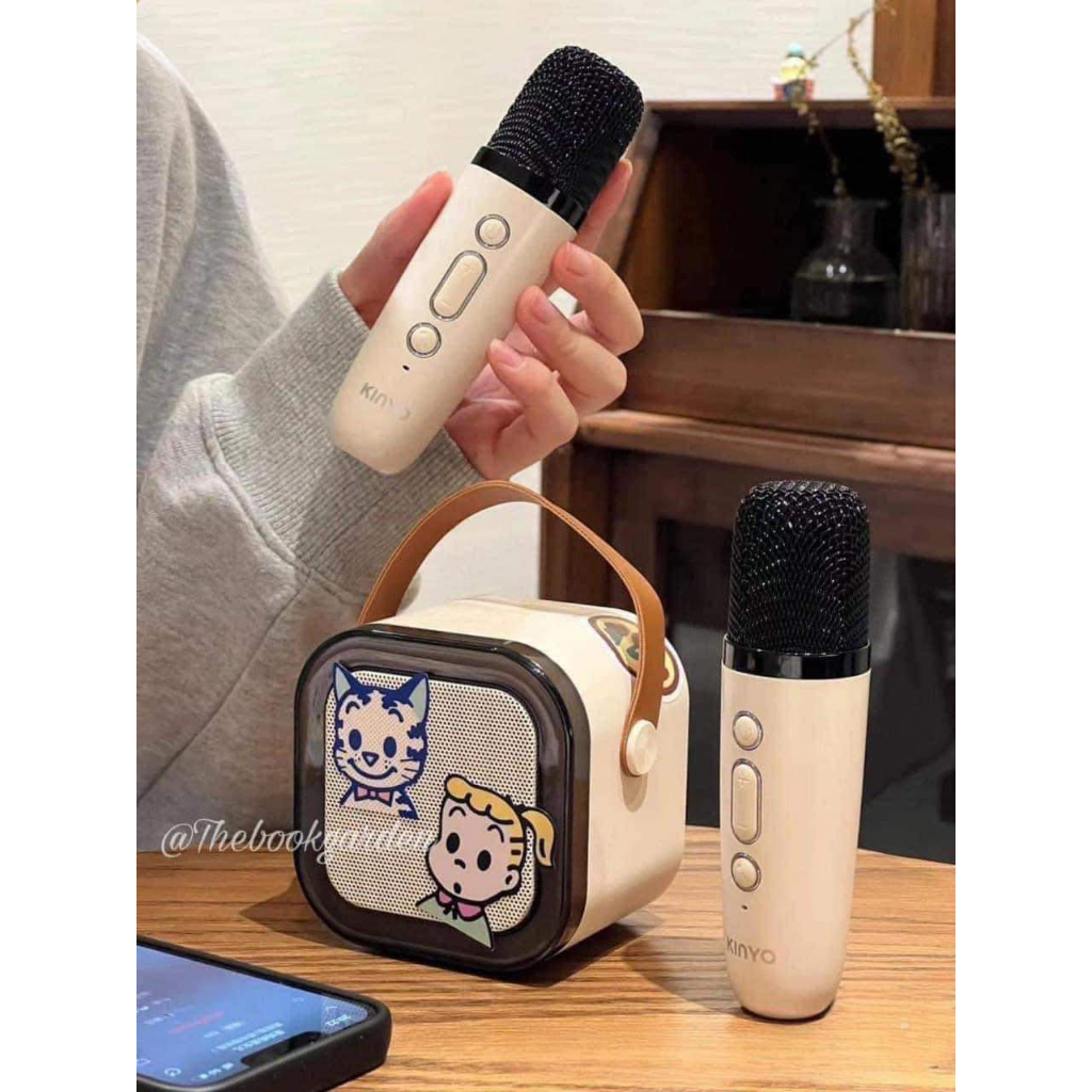 Bộ Loa Bluetooth Mini kèm 2 Mic Karaoke và Sticker