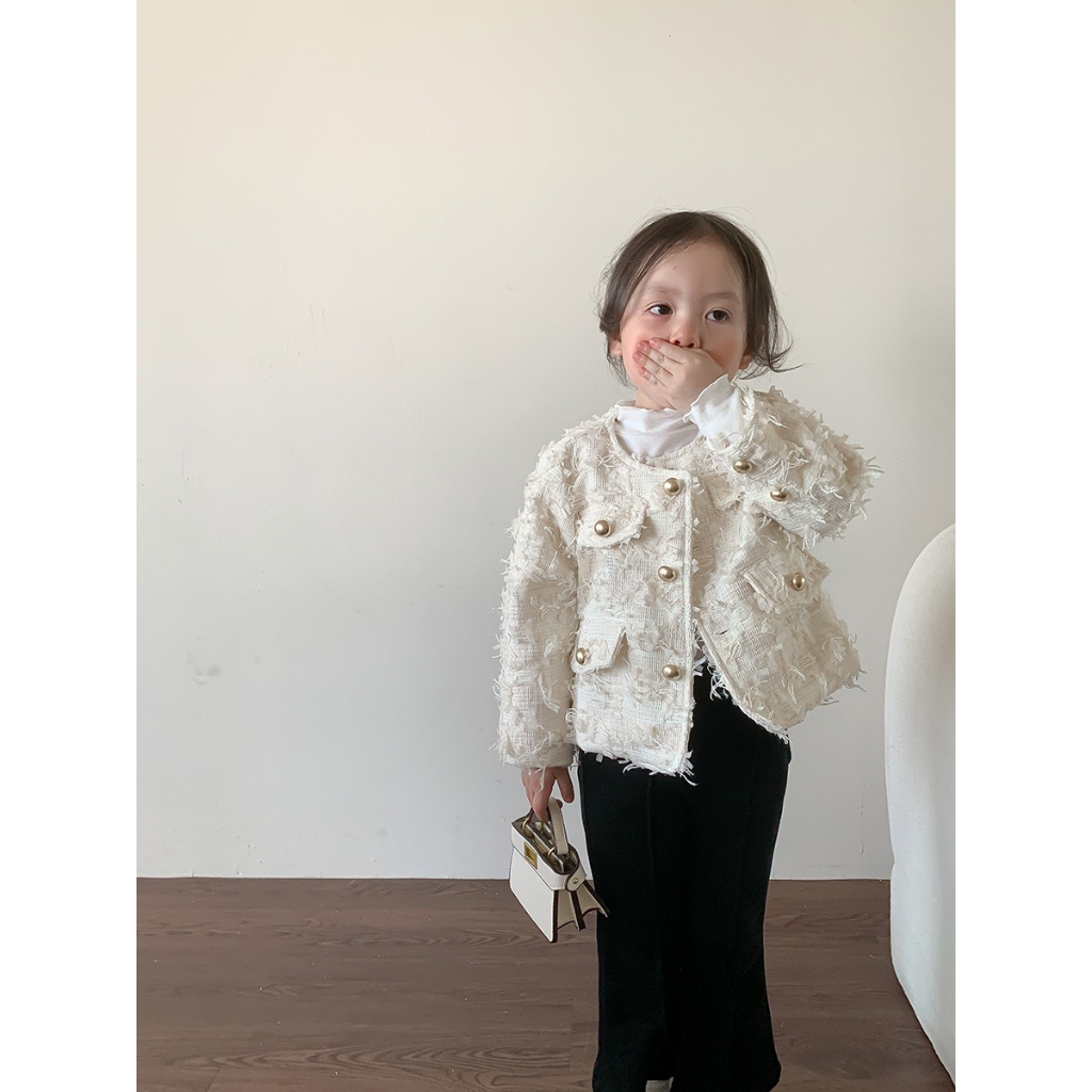 Áo Khoác Dạ Tua Rua QCCC Bé Gái