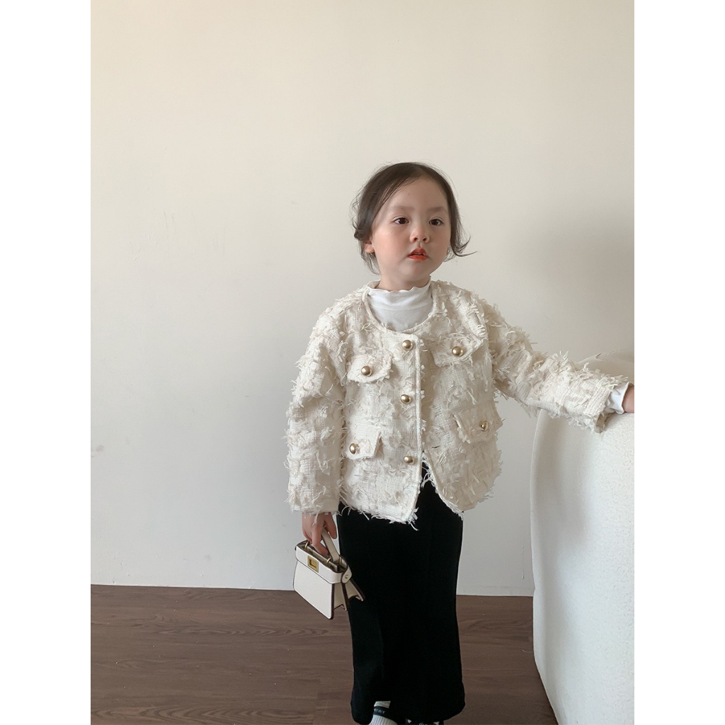 Áo Khoác Dạ Tua Rua QCCC Bé Gái