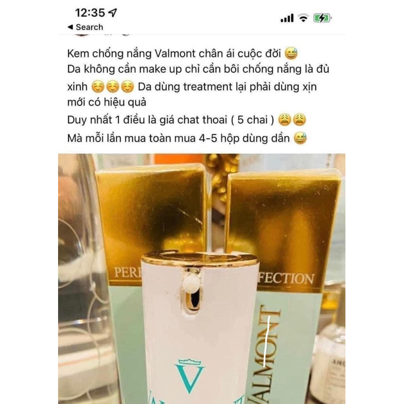 Kem chống nắng Valmont SPF 50+