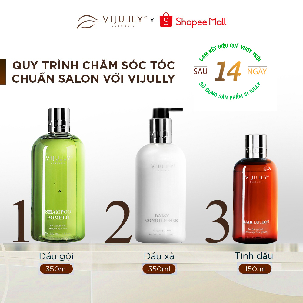 ComBo Bộ 3 sản phẩm: Dầu Gội Bưởi , Kem Xả Dừa và Tinh Dầu Bưởi VIJULLY Cao Cấp