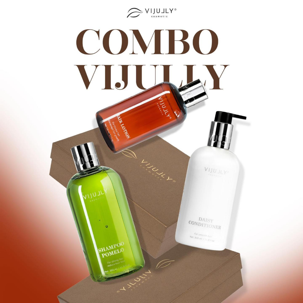 ComBo Bộ 3 sản phẩm: Dầu Gội Bưởi , Kem Xả Dừa và Tinh Dầu Bưởi VIJULLY Cao Cấp
